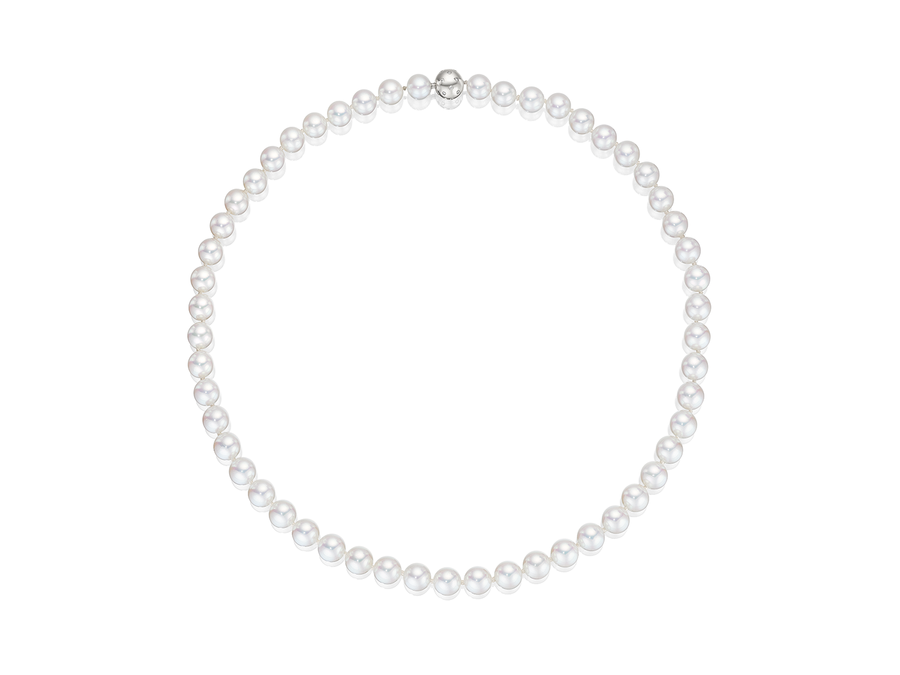 Premium 16" Long Akoya Cultured Pearl Necklace