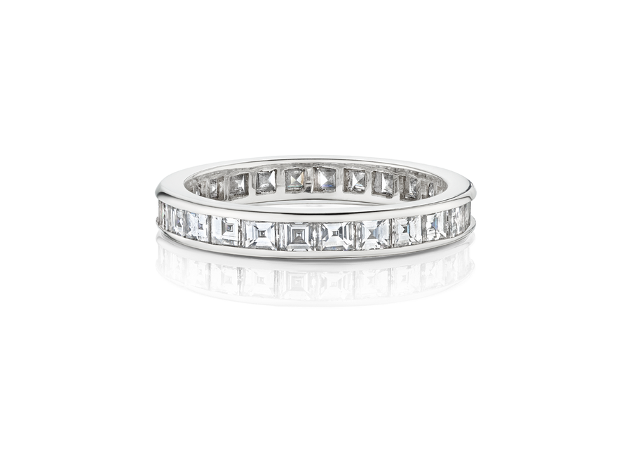 East-West Baguette Cut Diamond Eternity Wedding Band – deBebians