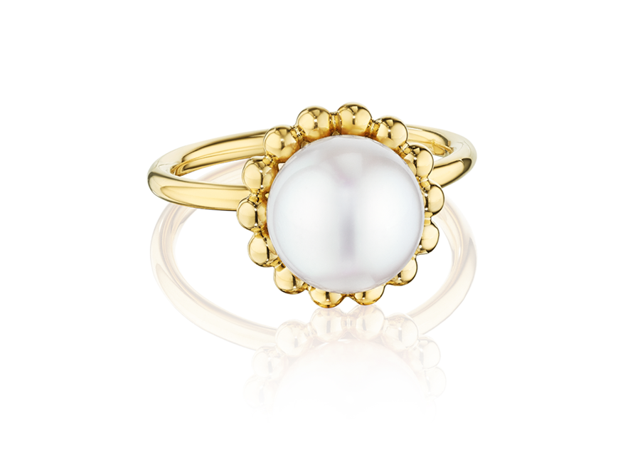 Akoya Cultured Pearl Halo Ring
