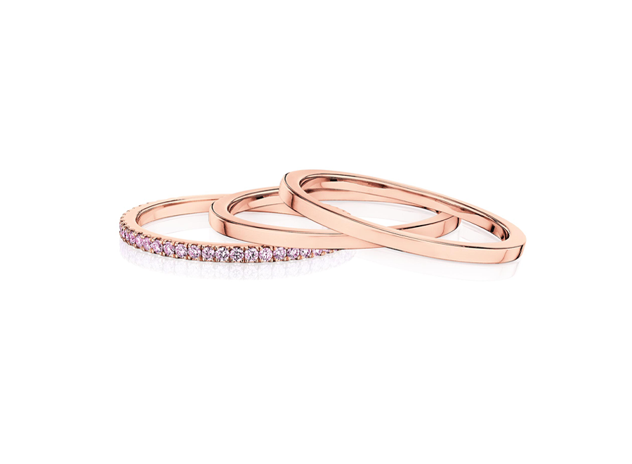 Classic Ring Set with Premium Rare Fancy Pink Diamonds