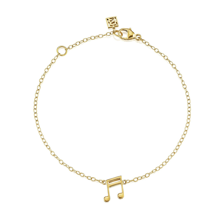 18K Two Sixteenth Notes - With Birthstone Options