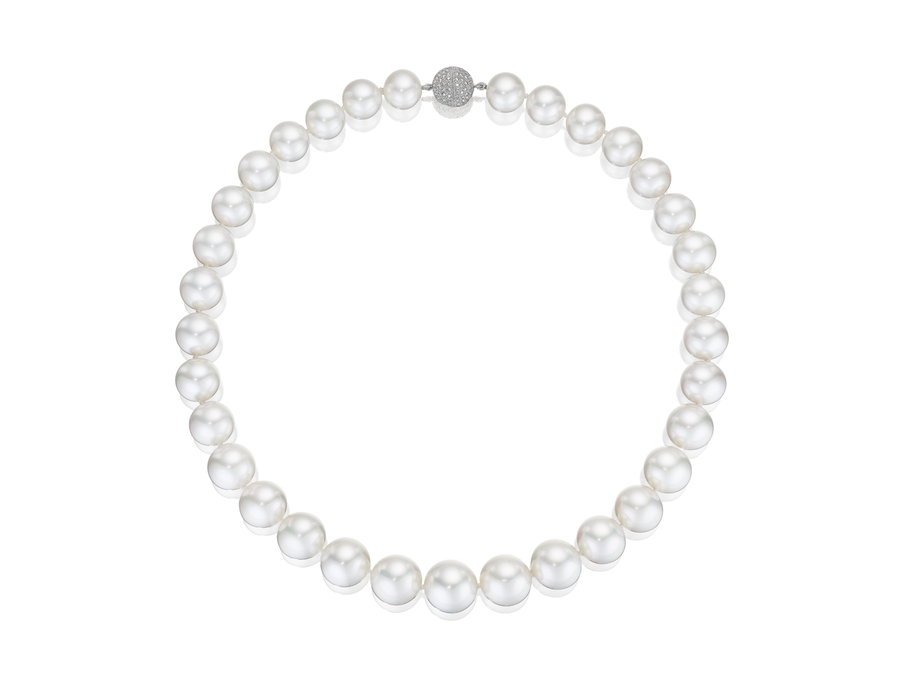 16" Long White South Sea Cultured Pearl Necklace