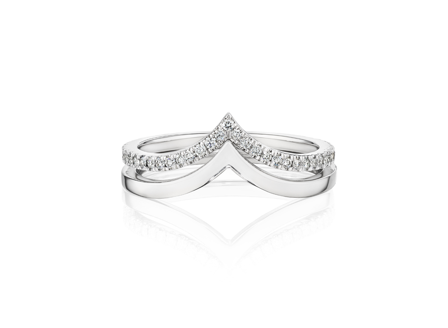 Diamond Tiara Ring Set in 18K Gold