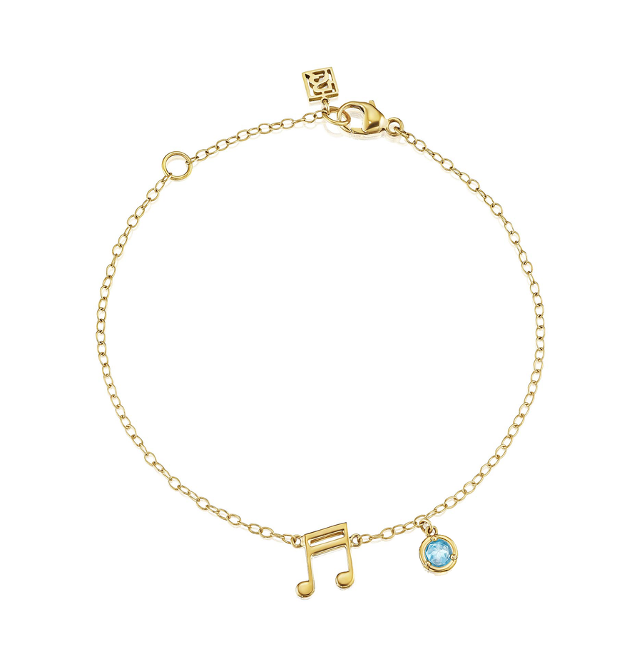 18K Two Sixteenth Notes - With Birthstone Options